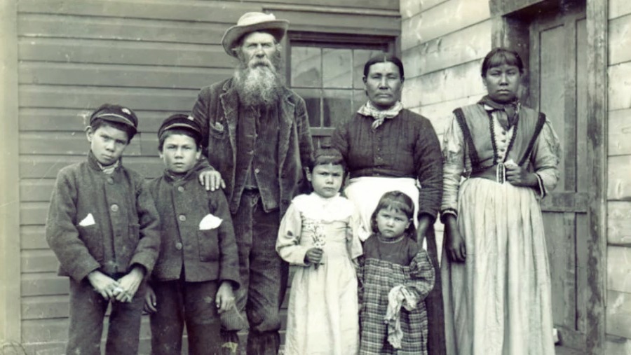 Metis family in Saskatchewan Canada 1867